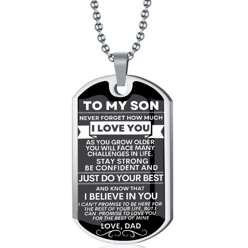 Steel Corrosion Epoxy Father's Gift For Son Ball Necklace