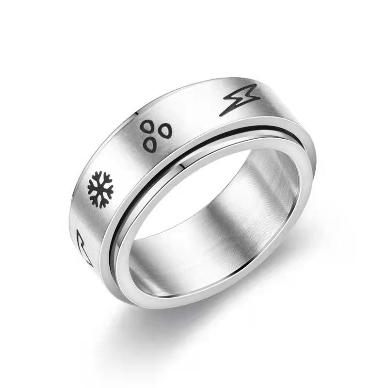 Personality Rotating Decompression Stainless Steel Corrosion Smear Oil Ring