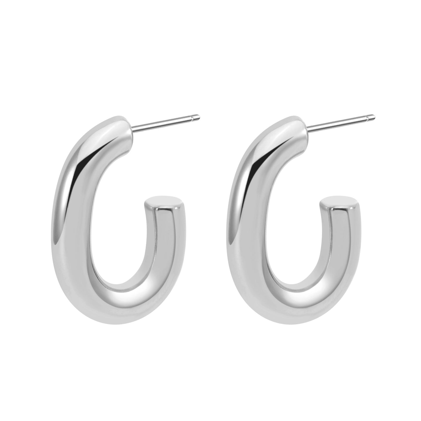 Women's Shaped Titanium Steel Gold-plated Simple Corrugated Earrings