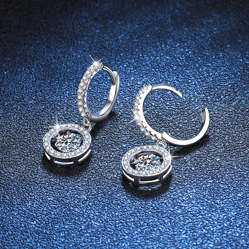 Trendy Smart Sterling Sier Moissanite Color Earrings