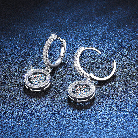 Trendy Smart Sterling Sier Moissanite Color Earrings