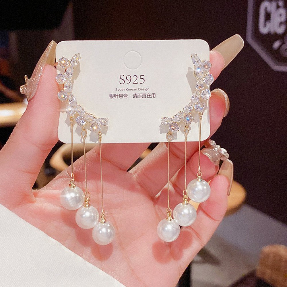 Women's Vintage Tassel Diamond High-grade Ear Minority Earrings