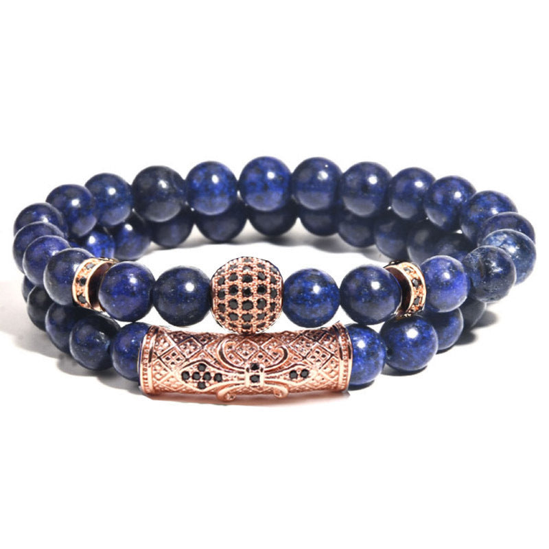 Men's Micro Inlay Ball Elbow With Diamond Bracelets