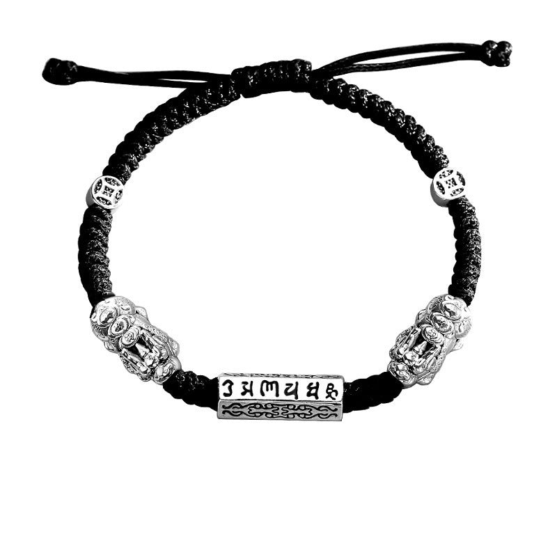 Men's Mantra Trend Kirin Woven Hand Strap Retro Bracelets