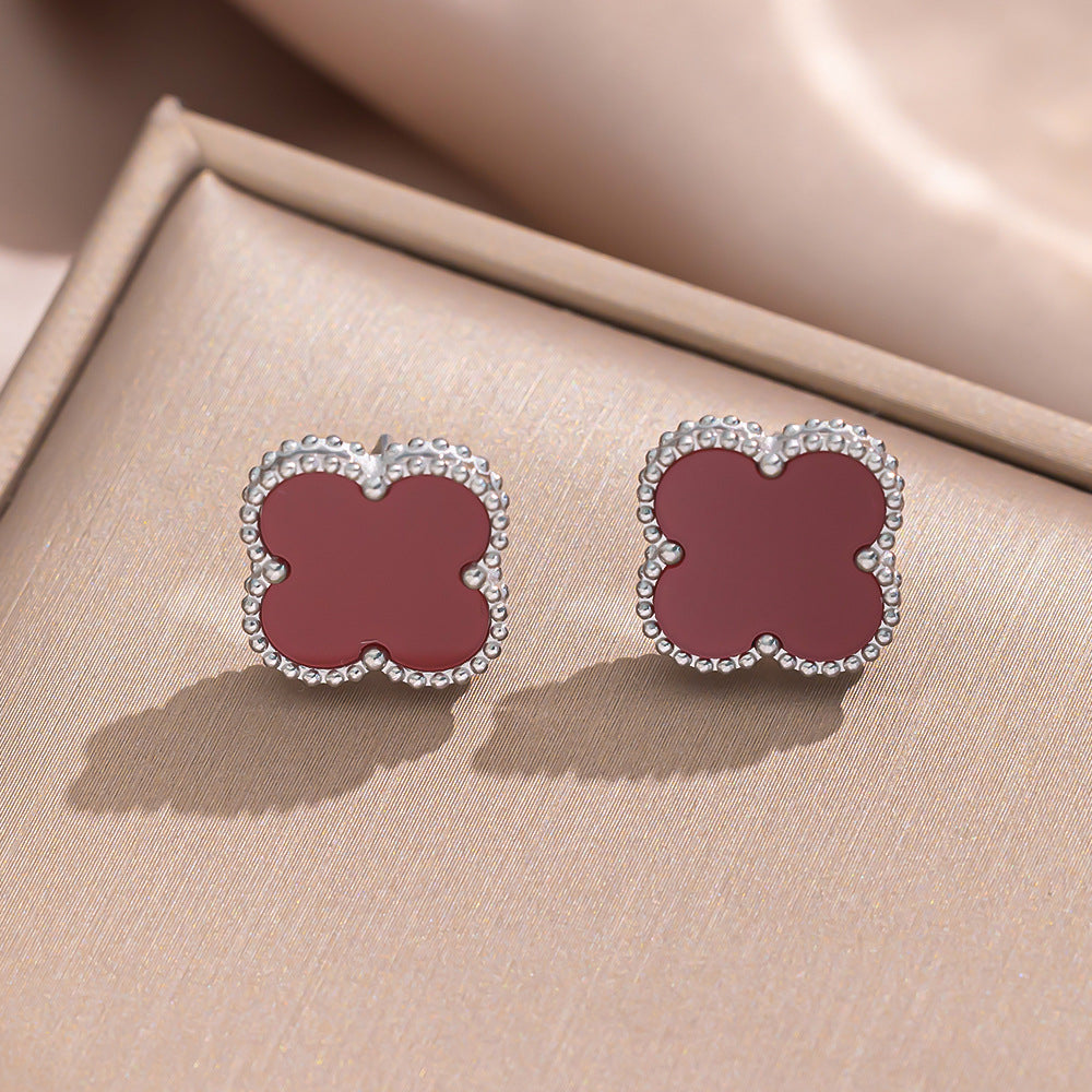 Four-leaf Clover Titanium Steel Ear Female Earrings