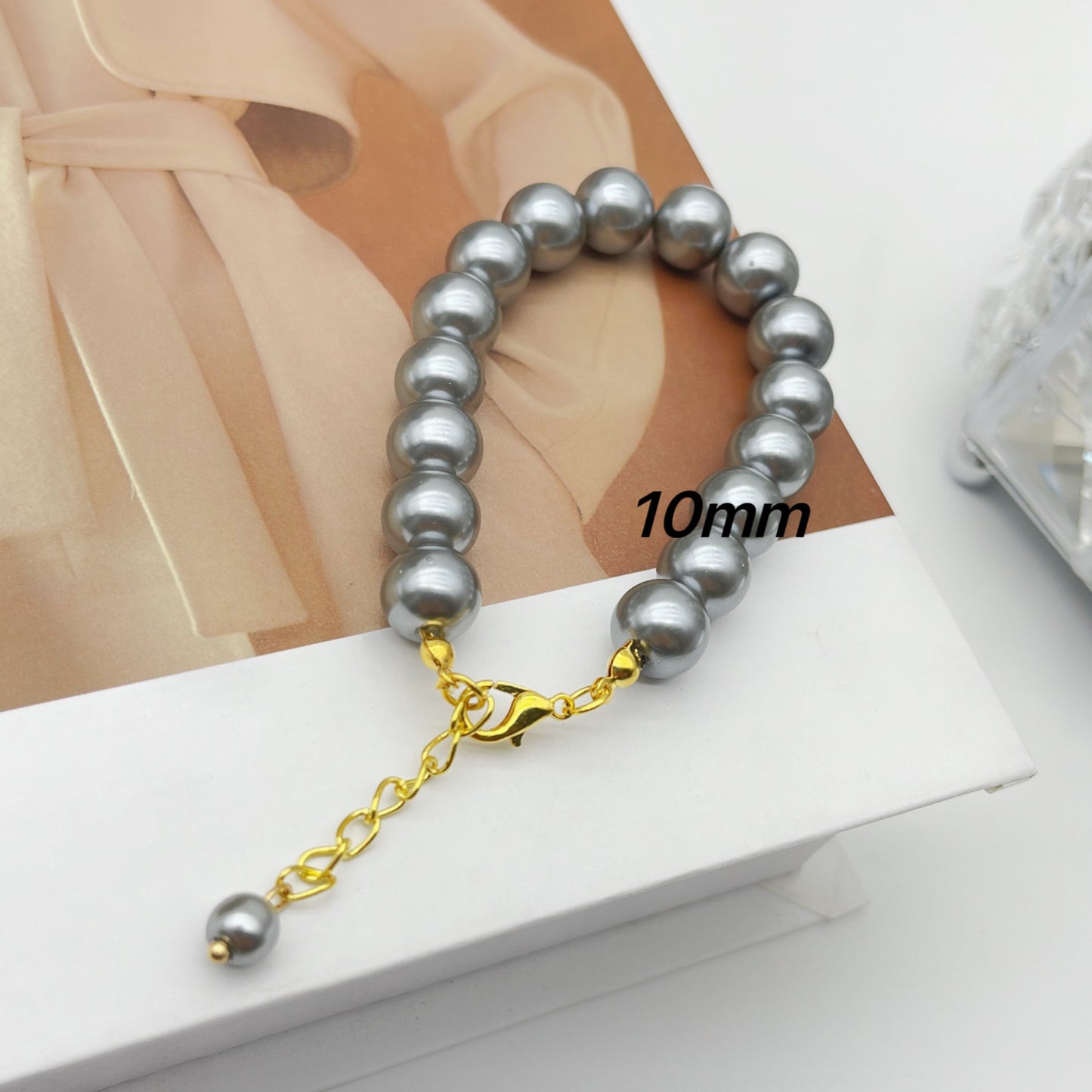 French Style Knot Pearl Female Bright Cream White Bracelets