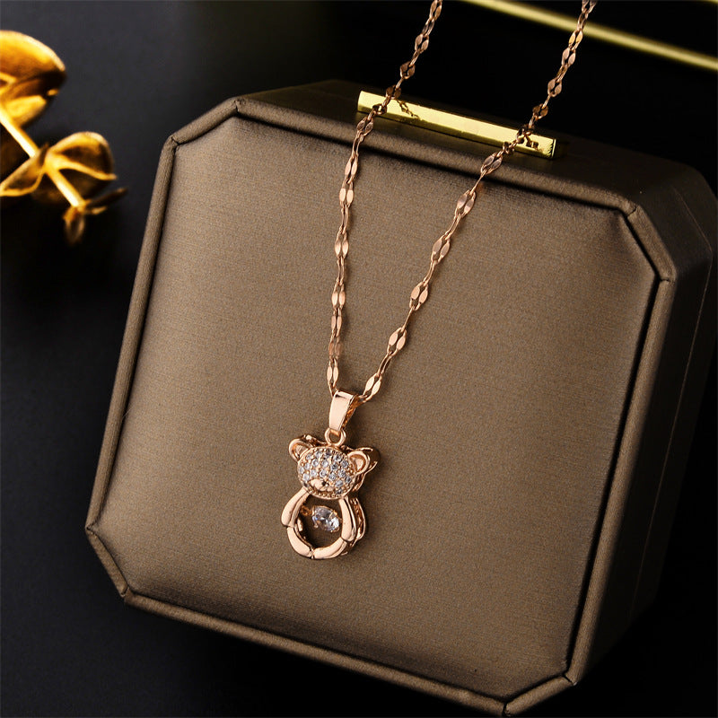 Steel Female Clavicle Chain Swan Clover Necklaces