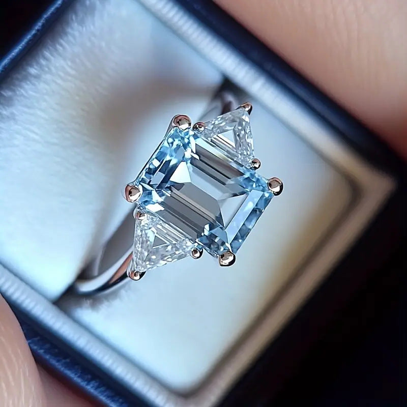 Princess Square Affordable Luxury Style Niche Rings
