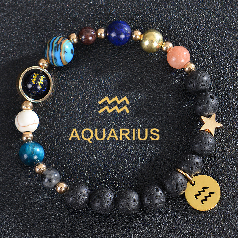 Planets Twee Constellations Frosted Stone Beaded Bracelets