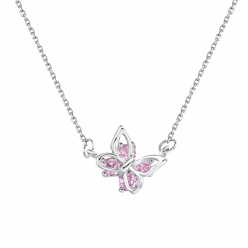 Women's Butterfly For Design Light Luxury Zircon Clavicle Chain Necklaces