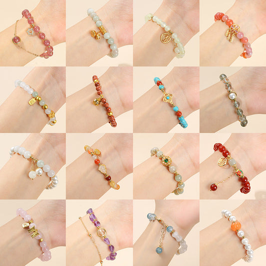 Jewelry Natural Crystal Jade Chinese Tassel Bracelets