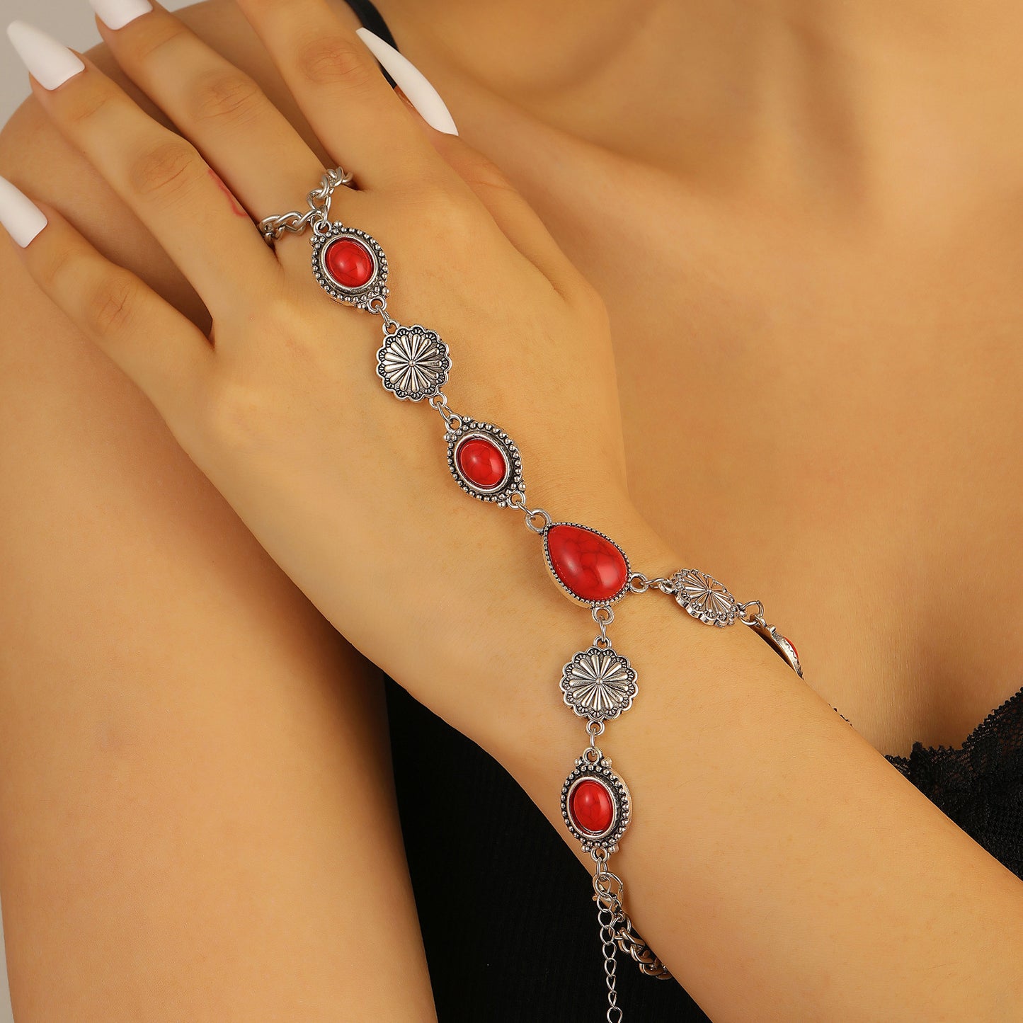 Butterfly Love Pearl Finger Hip Hop Exaggerated Bracelets