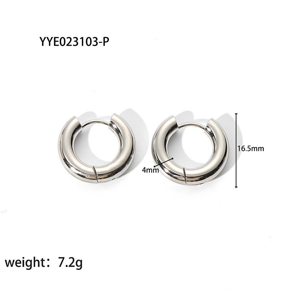 Trendy Simple Light Luxury Design Sense Titanium Steel Earrings