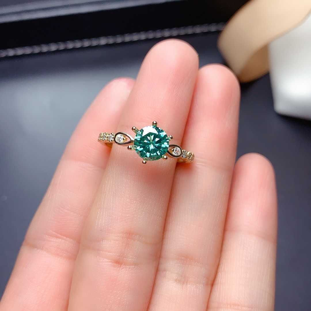 Imitation Maldives Blue Green Moissanite Eight Hearts Arrows High Rings