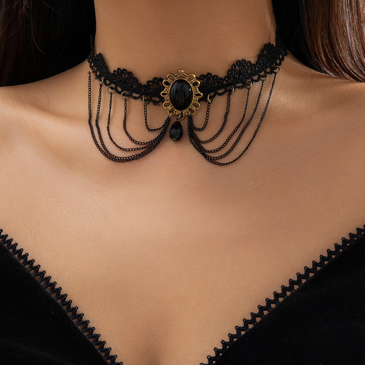 Lolita Lace Collar Vintage Black Gothic Necklaces