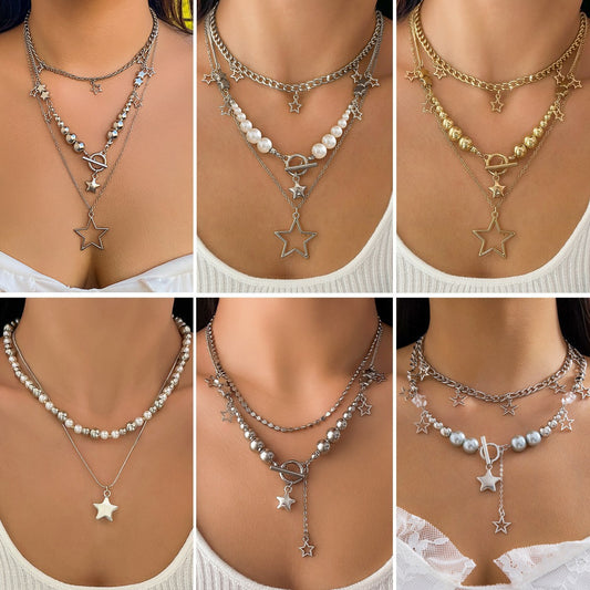 Hip Hop Hot Style Star Suit Necklaces