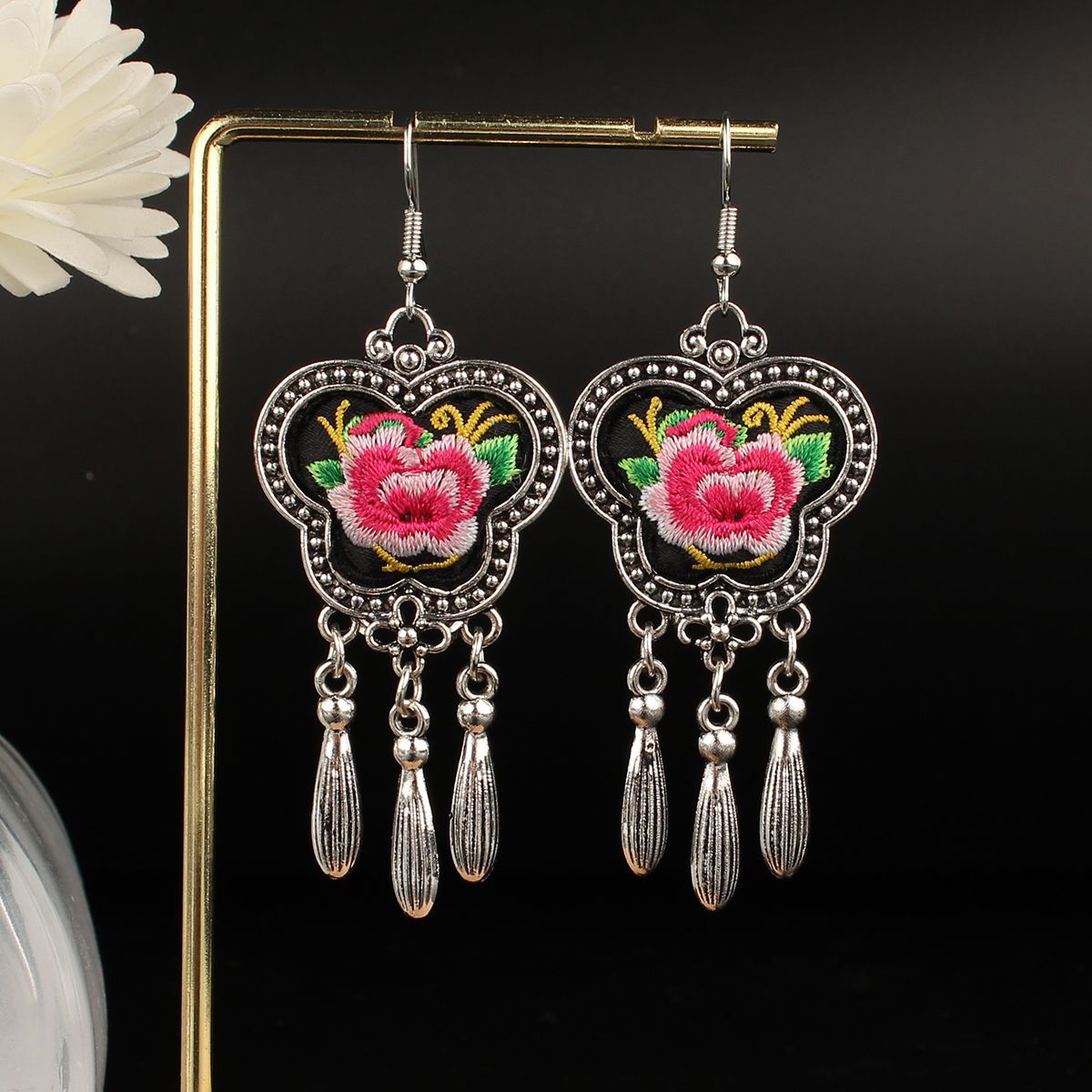 Chinese Style Retro National Miao Sier Earrings