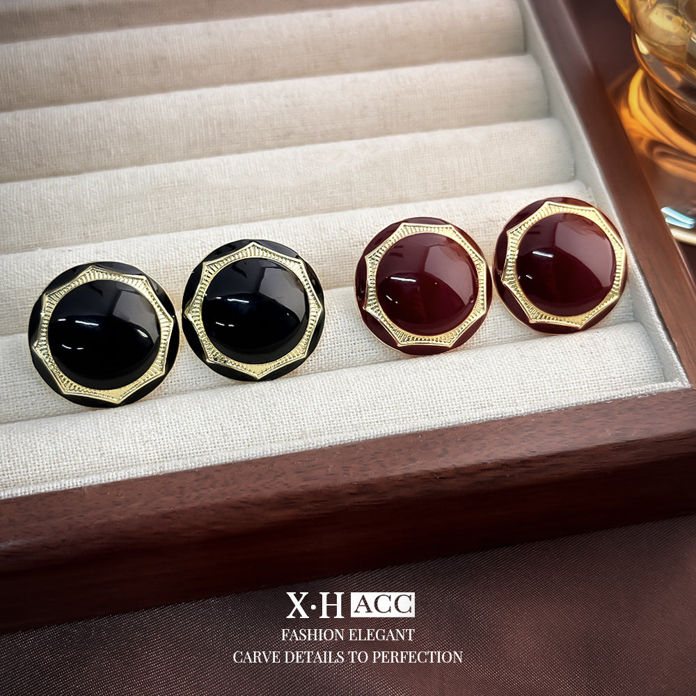 Women's Oil Sun Flower Ear Niche Retro Earrings