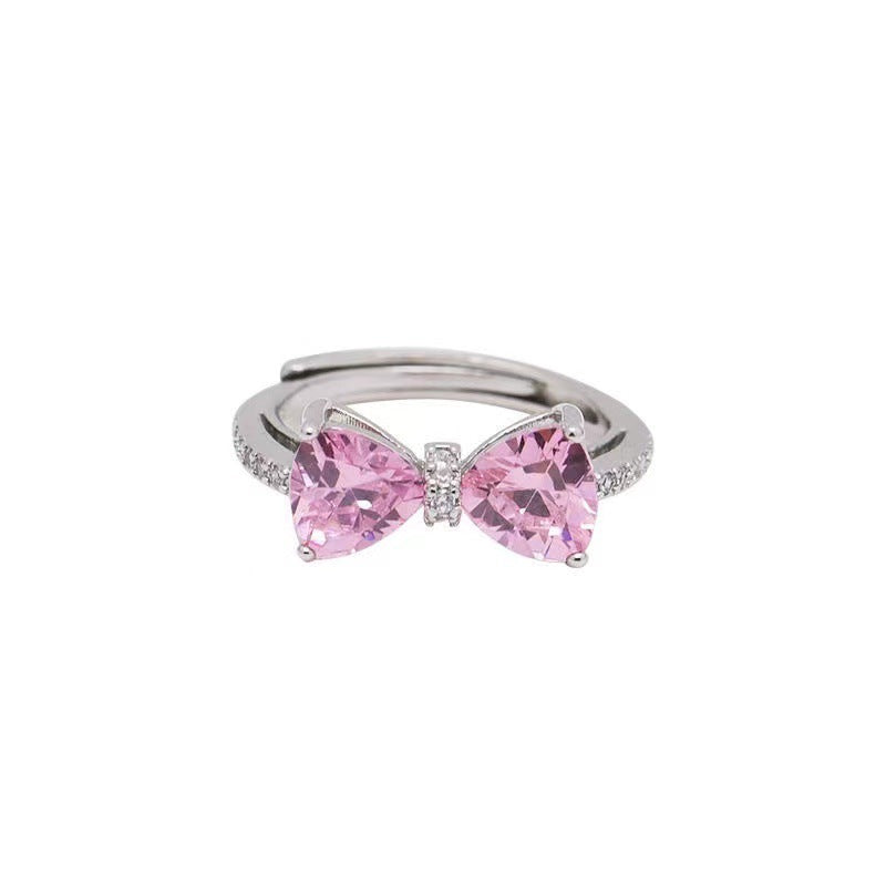 Princess's Castle Pink Bow Open Female Rings