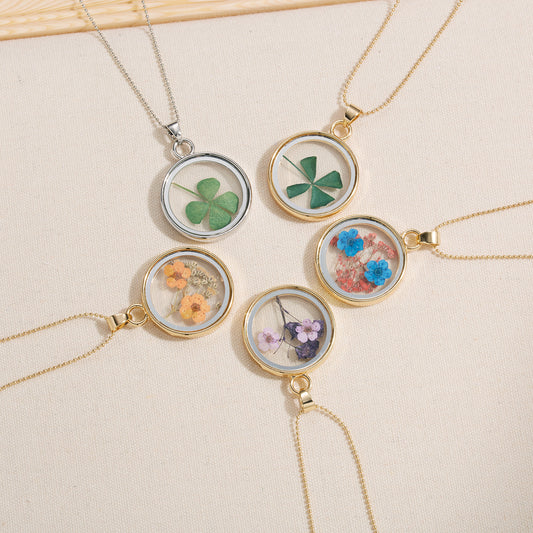 Creative Personality Ornament Plant Dried Flower Necklaces