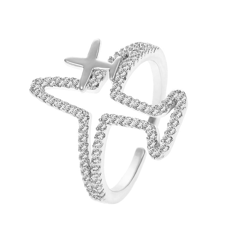 Fashion Temperamental Minority Design Metal Geometry Switchable Index Rings