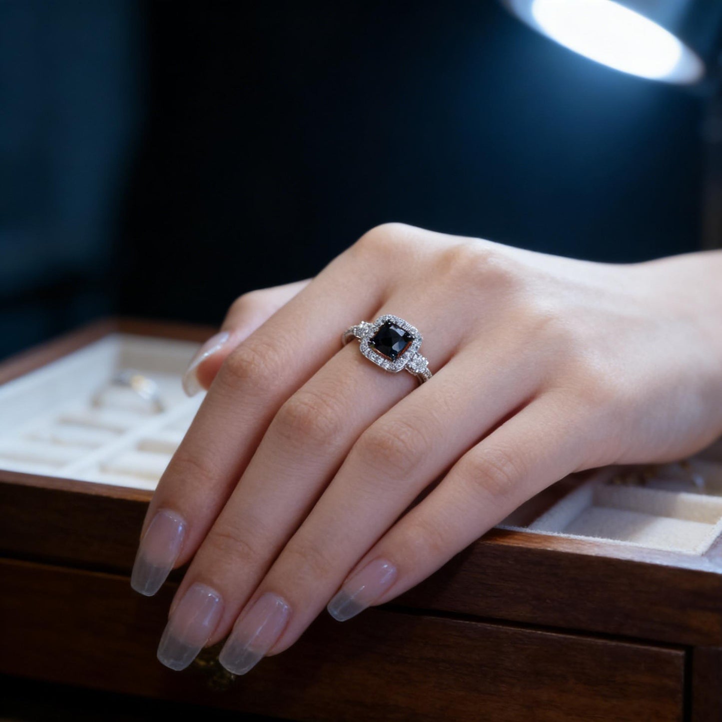 Women's Zircon Black Onyx Affordable Luxury Fashion Simple Gold Rings