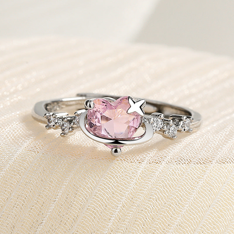 Diamond Love Heart-shaped Female Affordable Luxury Rings