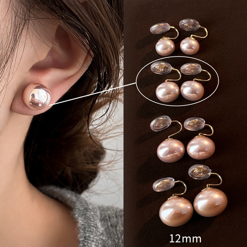 Women's Blossom Pink Steamed Bread Pearl Sterling Sier High-grade Earrings