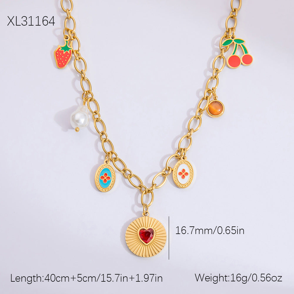 Butterfly Colorful Stainless Steel Cute Fashion Necklaces