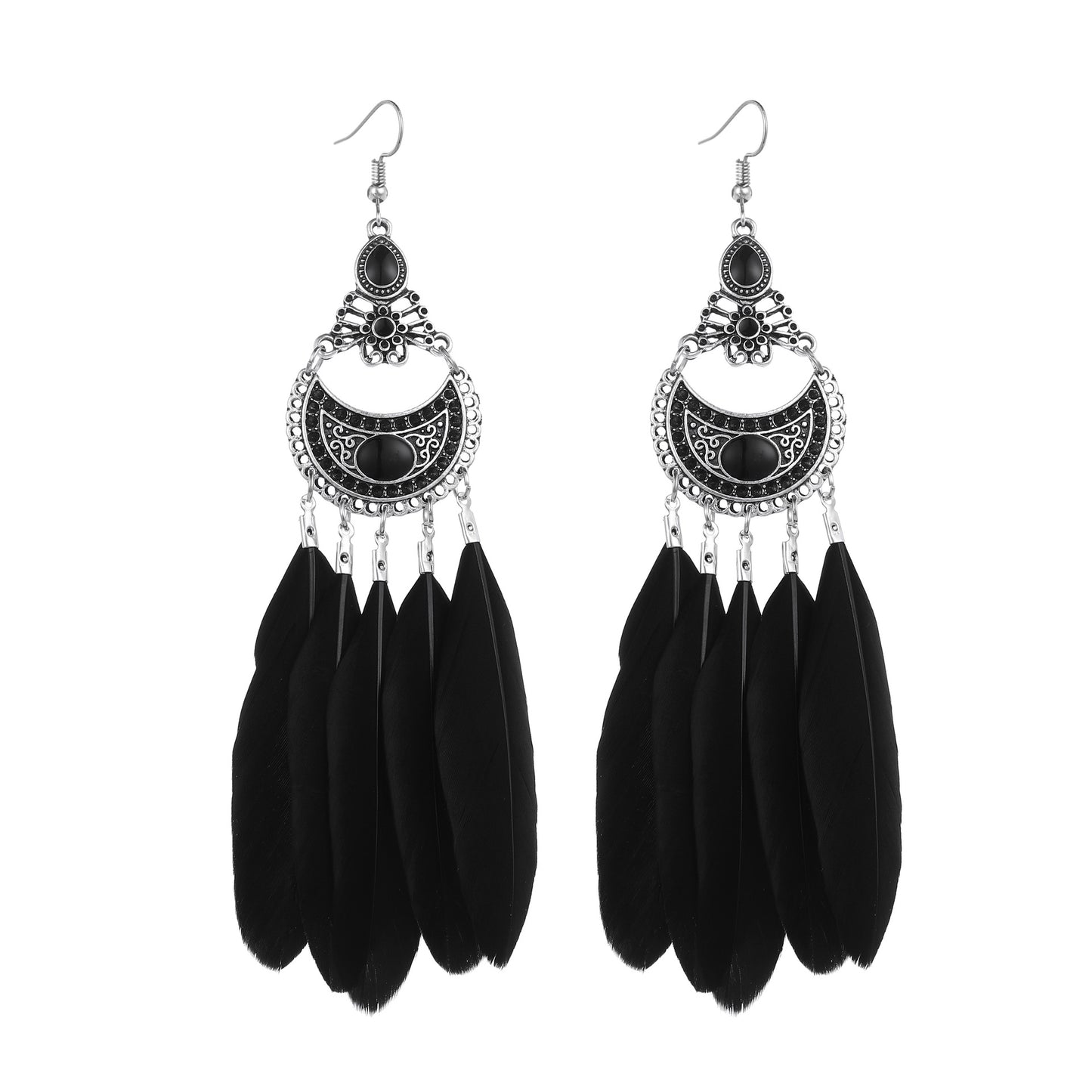 Eardrops Water Drop Feather Jewelry Retro Ethnic Style Earrings