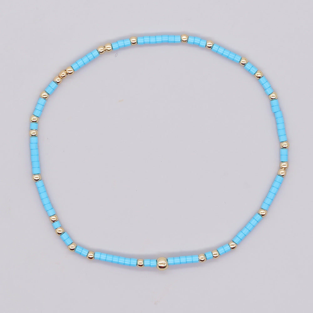 Women's Bohemian Style Copper Bead Rainbow Color Bracelets