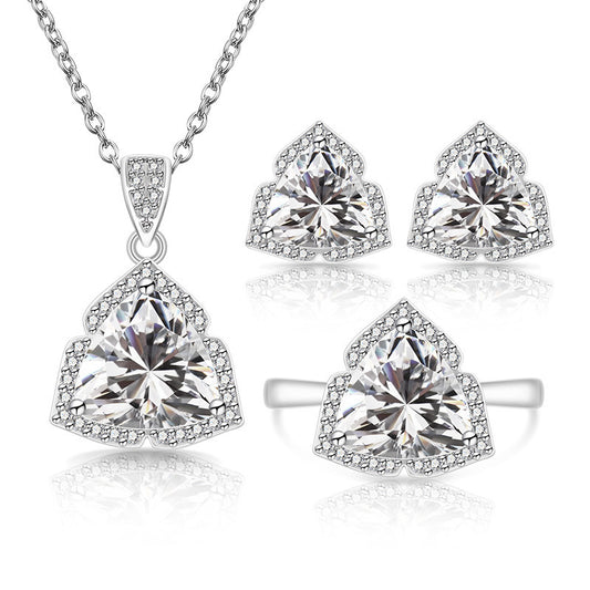 Women's Live Broadcast Fashion Temperament Imitation Natural Colored Gems Zircon Jewelry Set