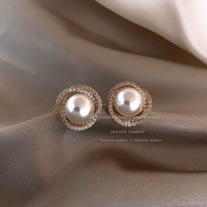 Pearl For Light Luxury Temperament High-grade Earrings