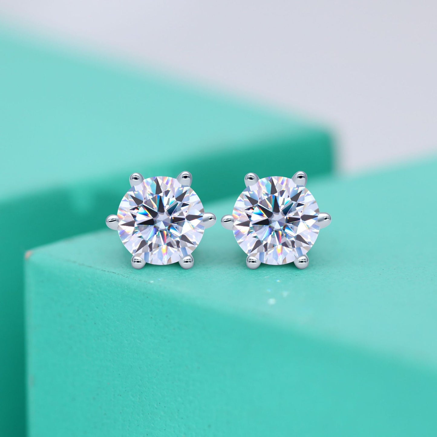 Women's Moissanite Classic For Sterling Sier Simple Earrings