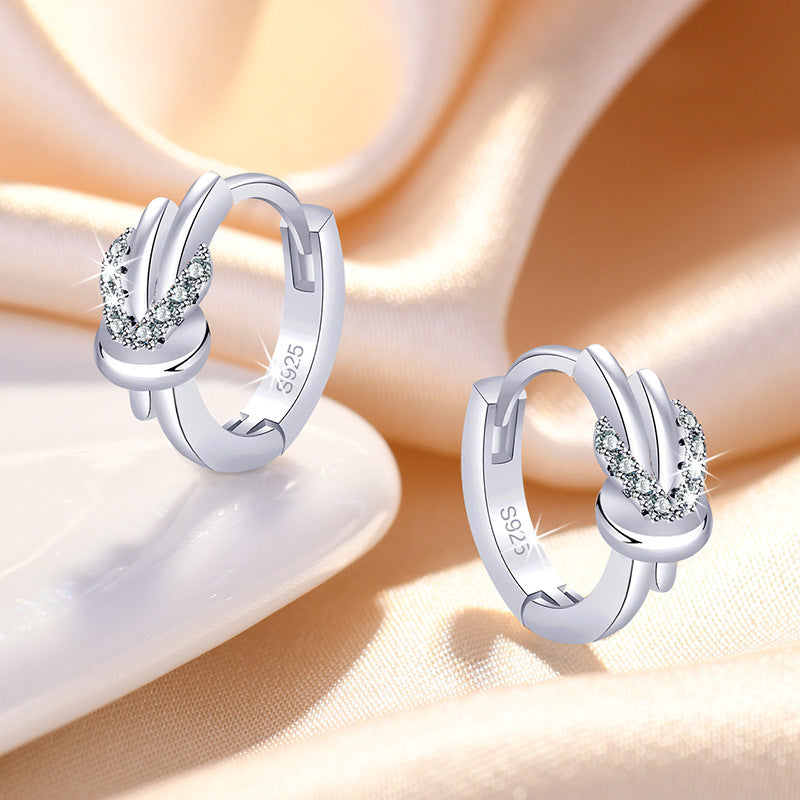 Knotted Circle Ear Clip Simple Elegant Stud Earrings