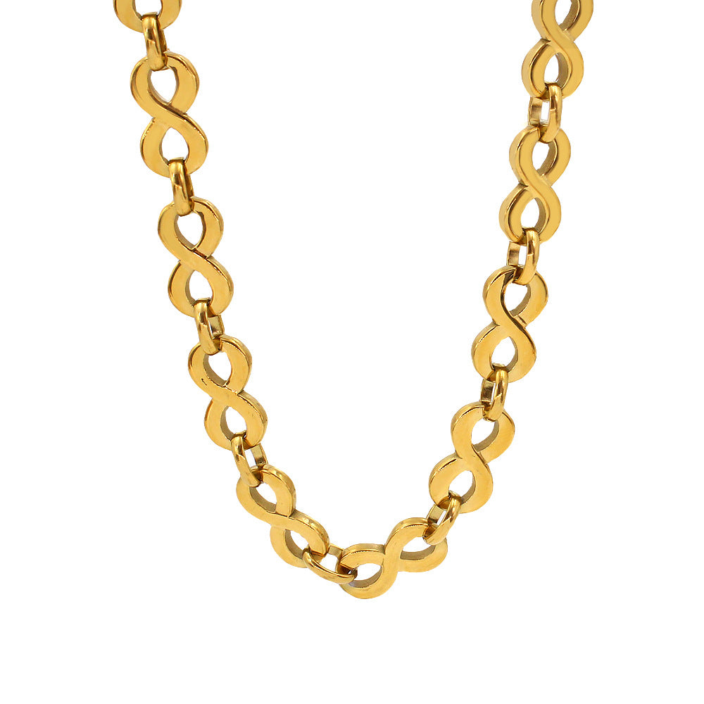 Trendy Stainless Gold Handmade Chain Waterproof Jewelry Set