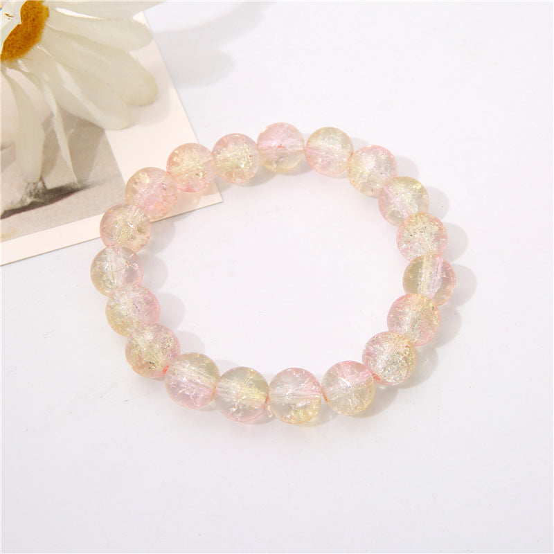 Floral Glass Two-color Pliable Temperament Hand Toy Bracelets