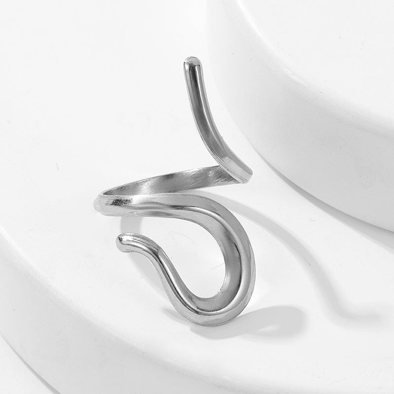 Stainless Steel Opening Adjustable Gold-plated Niche High-grade Rings