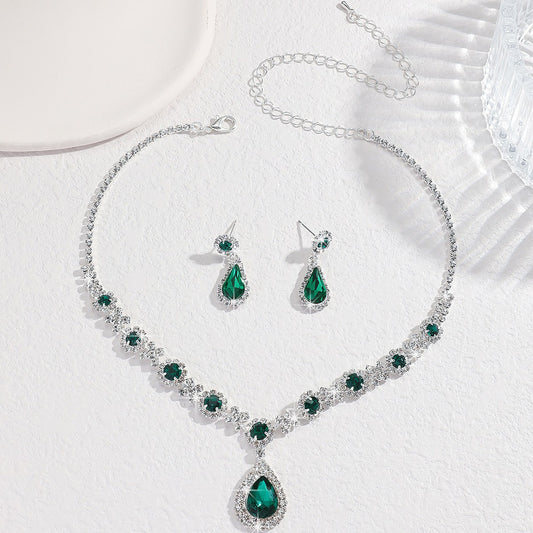 Simple Flower Water Drop Two-piece Dress Necklaces