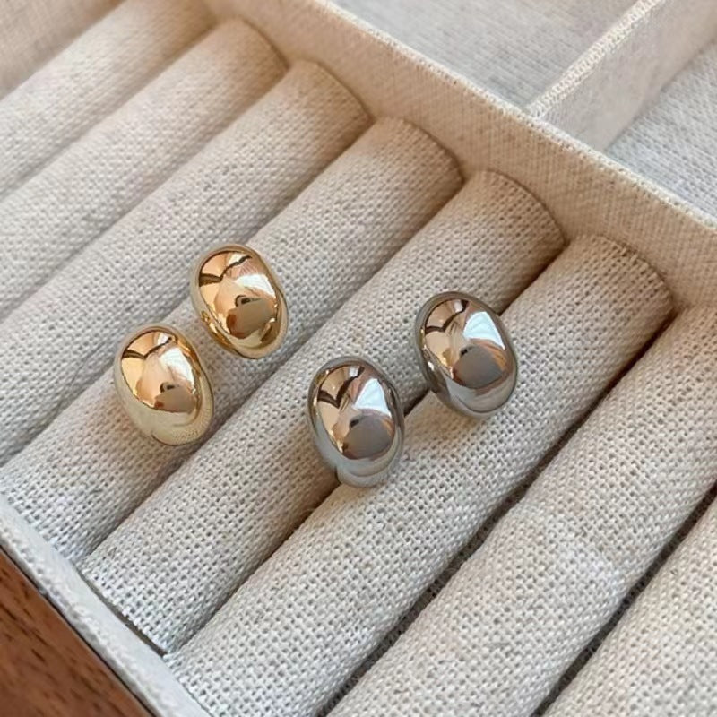 Real Gold Electroplated Sier Needle Little Earrings