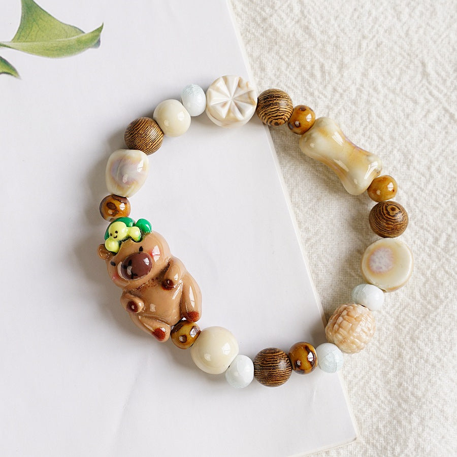 Ceramic Cute Resin Bear Small Animal Bracelets