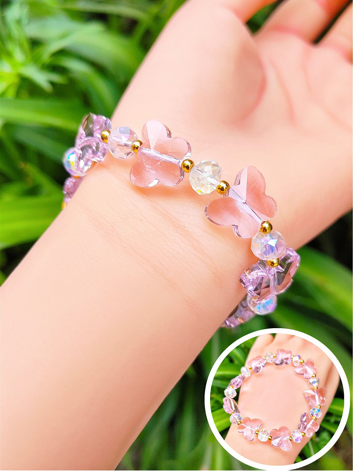 Women's Crystal Optional Sweet Fashion Ornament Butterfly Bracelets