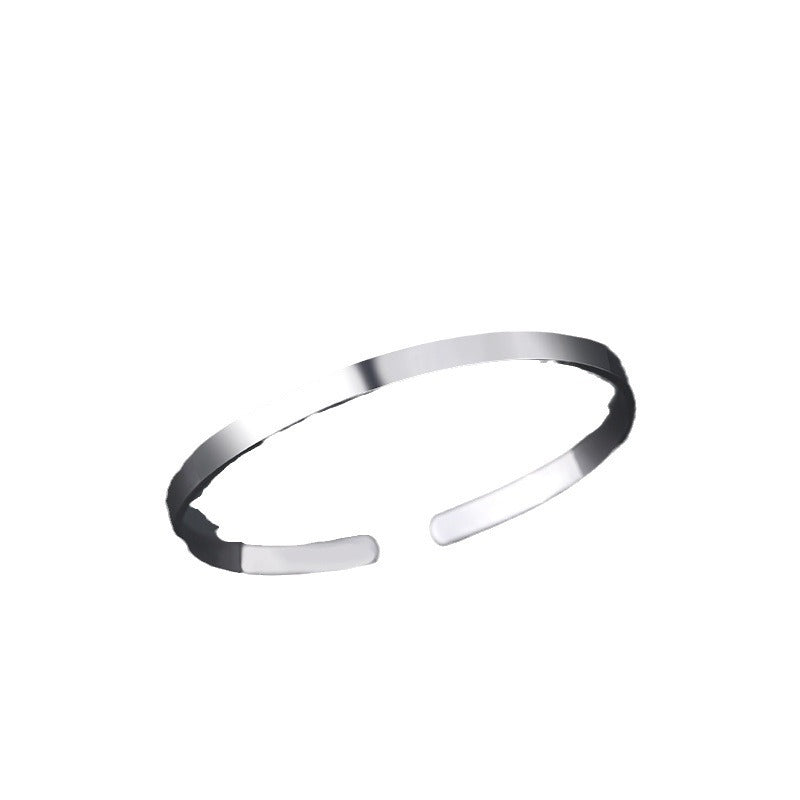 Men's Sier-plated Glossy Sier Simple Elegant Hand Bracelets