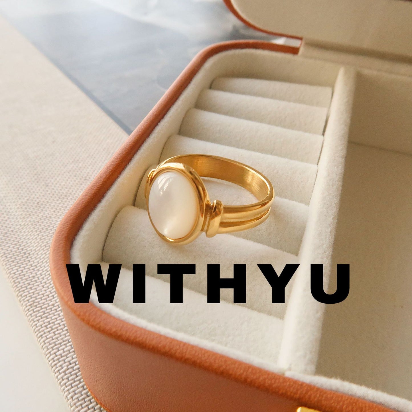 With Yu Ornament Fritillary Shell Female Oval Rings