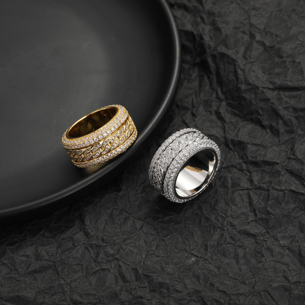 Men's Cuban Link Chain Hip Hop Copper Ring