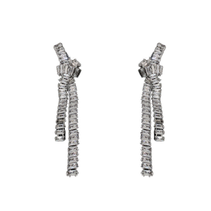 Women's Needle Zircon Tassel Light Luxury Unique Earrings