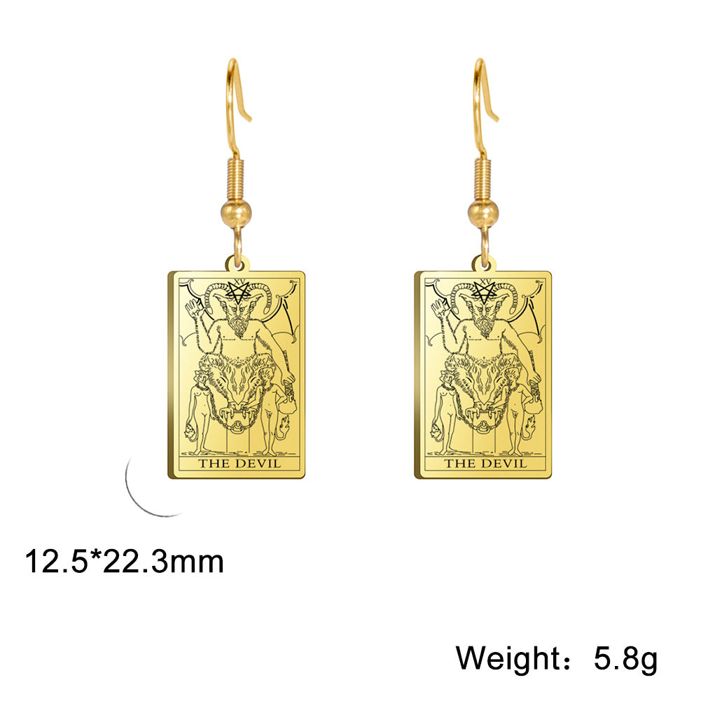 Classic Retro Tarot Series Personality Fashion Earrings