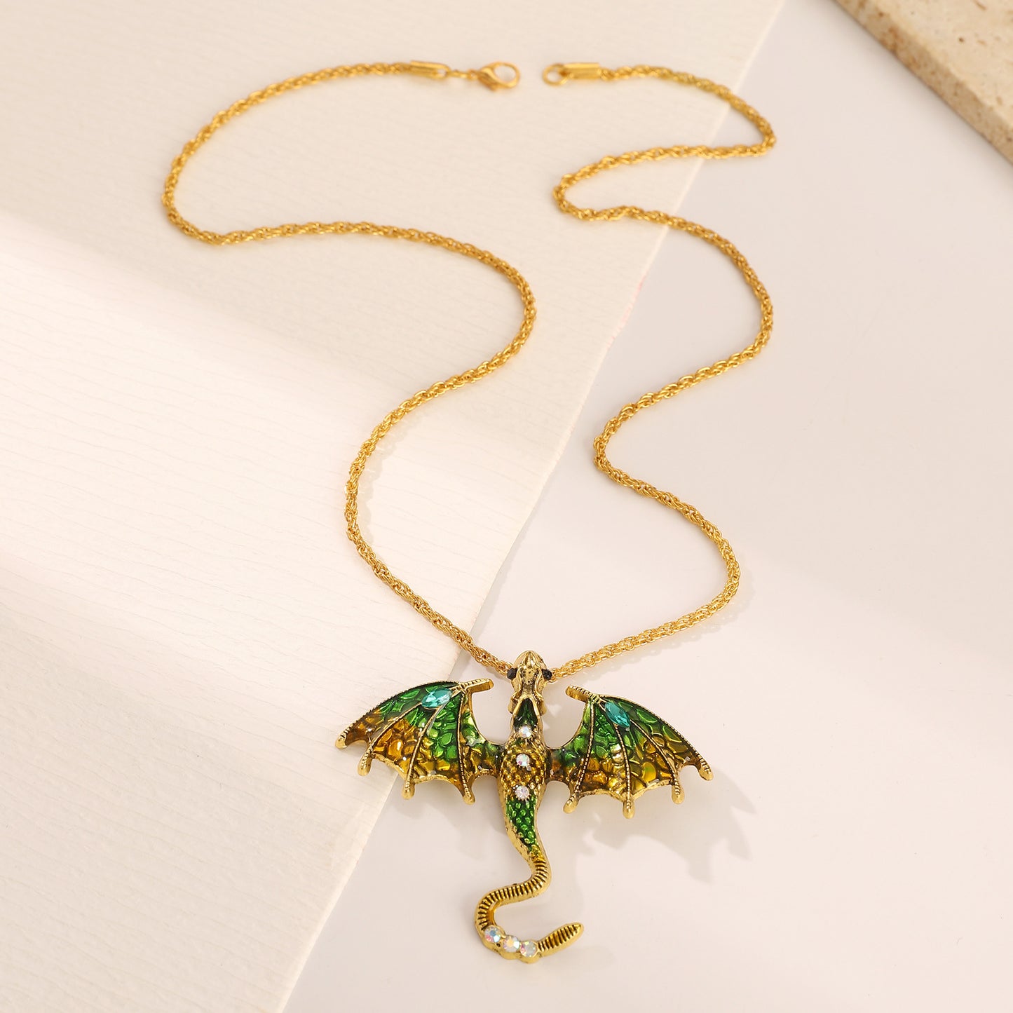 Cartoon Flying Dragon Female Niche Personality Enamel Color Diamond Inlaid Pendants