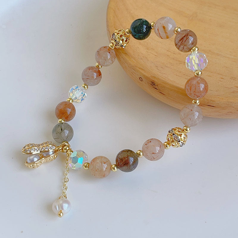 Flower Colorful Hair Crystal Citrine Female Peanut Bracelets