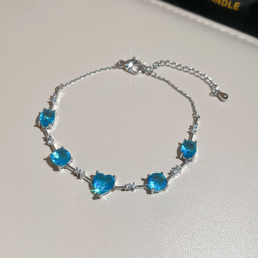 Irregular Square Flower Heart Water Drops Light Luxury High Bracelet
